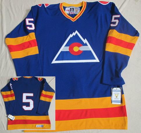 Cheap Colorado Avalanche #5 Rab Ramage CCM Throwback Blue NHL Jerseys For Sale