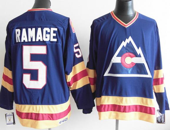 Cheap Colorado Avalanche #5 Rab Ramage Throwback Blue NHL Jersey For Sale