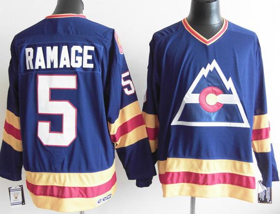 Colorado Avalanche #5 Rab Ramage Throwback Blue NHL Jersey