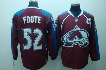 Cheap Colorado Avalanche 52 Foote Dark red Jerseys For Sale