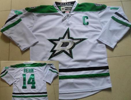 Dallas Stars 14 Jamie Benn White NHL Jerseys