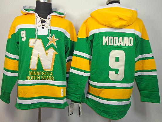 Dallas Stars 9 Mike Modano Green Lace-Up NHL Jersey Hoodies