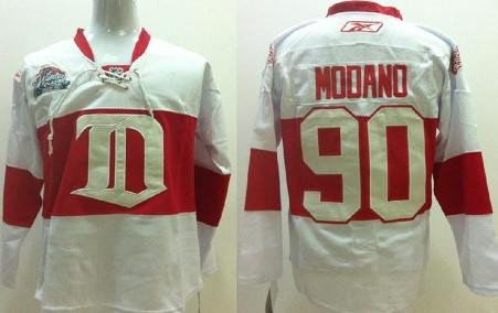 Detroit Red Wings 90 Modano White NHL Jerseys