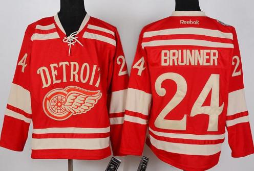 Cheap Detroit Red Wings 24 Damien Brunner 2014 Bridgestone Winter Classic Red NHL Jerseys For Sale