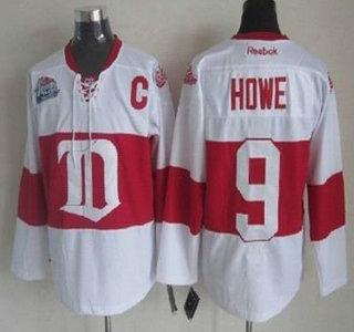 Cheap Detroit Red Wings 9 Gordie Howe White Winter Classic NHL Jersey For Sale