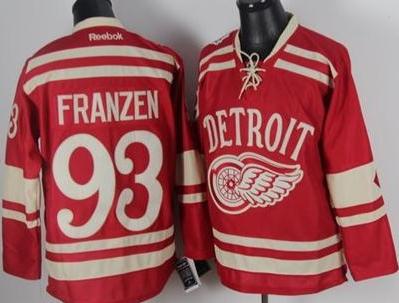 Cheap Deroit Red Wings 93 Johan Franzen 2014 Bridgestone Winter Classic Red NHL Jerseys For Sale
