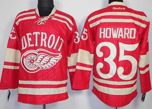 Cheap Detroit Red Wings 35 Howard 2014 Bridgestone Winter Classic Red NHL Jerseys For Sale