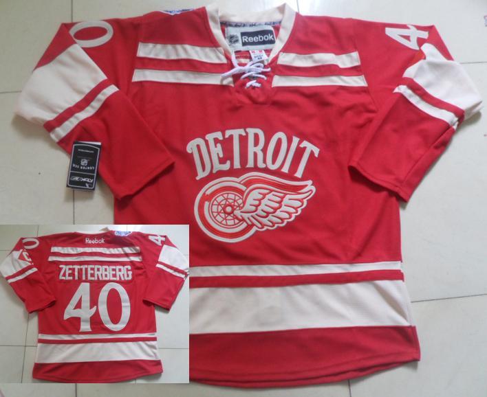 Detroit Red Wings 40 Henrik Zetterberg 2014 Winter Classic Red NHL Jerseys