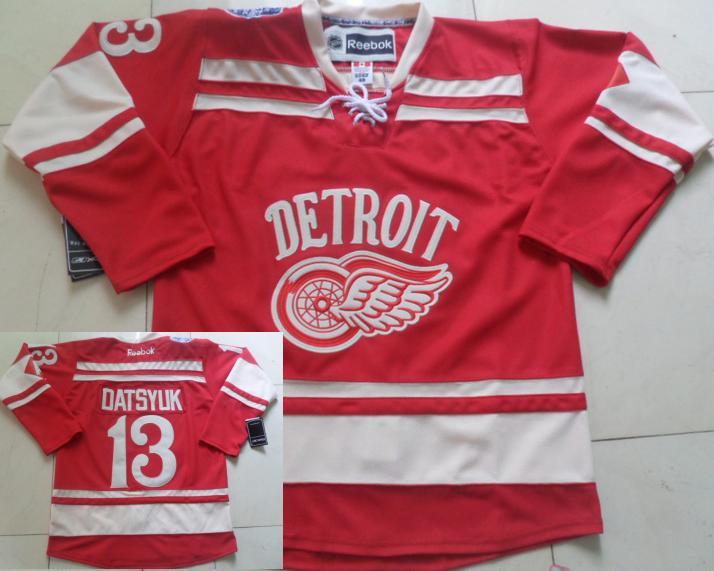 Detroit Red Wings 13 Pavel Datsyuk 2014 Winter Classic Red NHL Jerseys