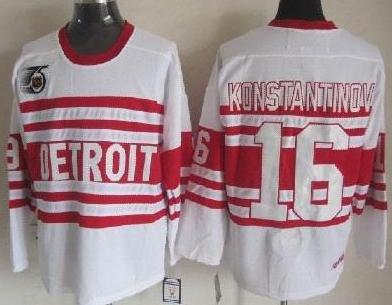 Detroit Red Wings 16# Konstantinov White 75TH CCM NHL Jerseys Detroit Red Wings 16# Konstantinov White 75TH CCM NHL Jerseys
