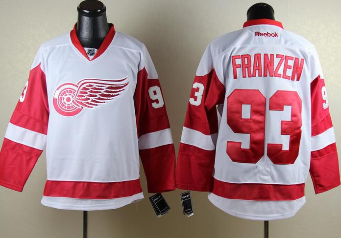 Detroit Red Wings 93 Johan Franzen White Jerseys