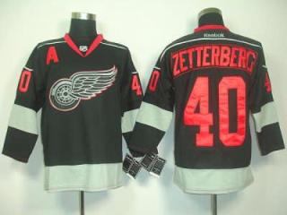 Detroit Red Wings 40 Henrik Zetterberg Black Jersey