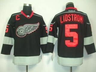 Deroit Red Wings 5 Nicklas Lidstrom Black Jersey
