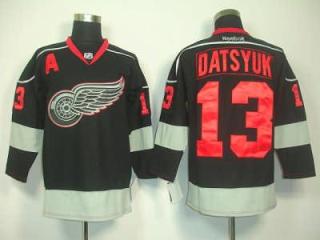 Detroit Red Wings 13 Pavel Datsyuk Black Jersey