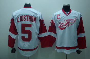 Detroit Red Wings 5 Nicklas lidstrom white Jerseys C patch