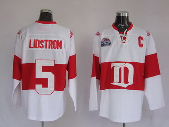 Cheap Deroit Red wings 5 Nicklas Lidstrom White Winter Classic For Sale
