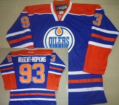 Cheap Edmonton Oilers 93 Ryan Nugent-Hopkins Blue NHL Jersey For Sale
