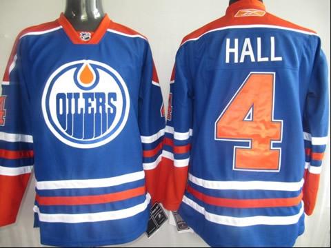 Edmonton Oilers 4 Hall Blue NHL Jerseys