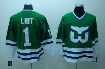 Cheap Hartford Whalers 1 Mike Liut Green Hockey Jerseys For Sale