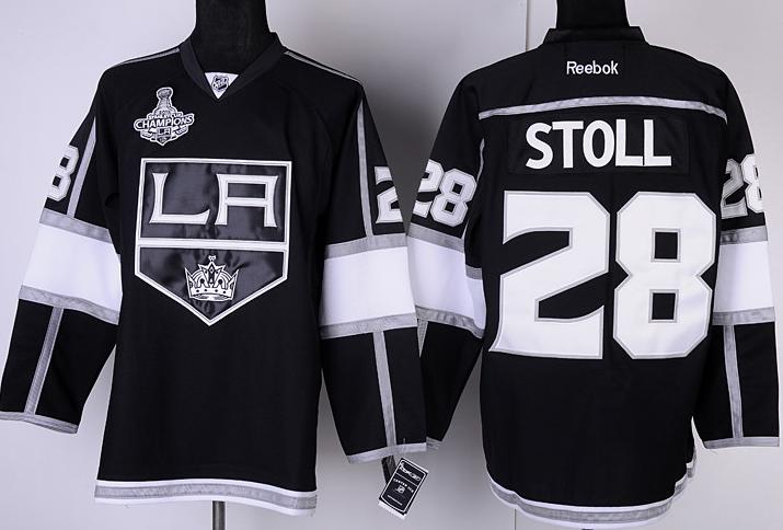 Cheap Los Angeles Kings 28# Stoll Black 2012 Stanley Cup Finals Champions NHL Jerseys LA Style For Sale