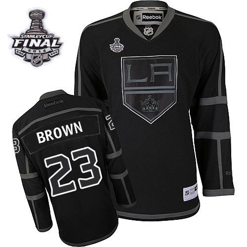 Cheap Los Angeles Kings #23 Dustin Brown Black Ice With 2012 Stanley Cup Finals Patch NHL Jerseys For Sale