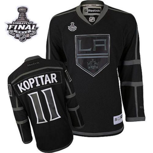 Cheap Los Angeles Kings #11 Anze Kopitar Black Ice With 2012 Stanley Cup Finals Patch NHL Jerseys For Sale