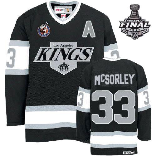 Cheap Los Angeles Kings #33 Martin McSorley Black Throwback Home With 2012 Stanley Cup Patch Jersey For Sale
