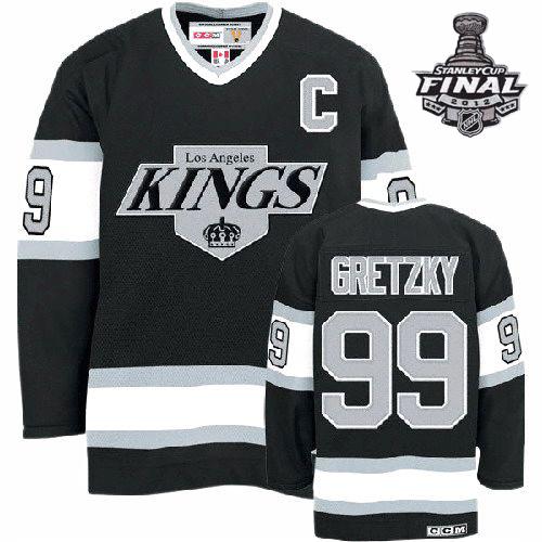 Cheap Los Angeles Kings #99 Wayne Gretzky Black Throwback CCM With 2012 Stanley Cup Patch Jersey For Sale