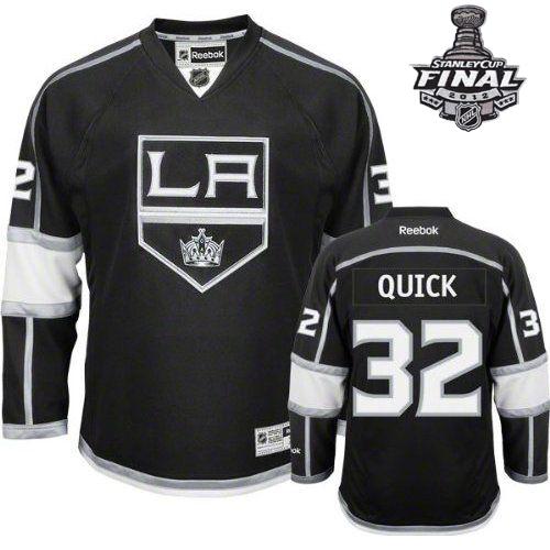 Cheap Los Angeles Kings #32 Jonathan Quick Black Home With 2012 Stanley Cup Patch Jersey For Sale
