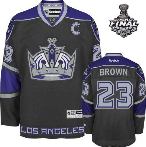 Cheap Los Angeles Kings #23 Dustin Brown Black Third With 2012 Stanley Cup Patch Jersey For Sale