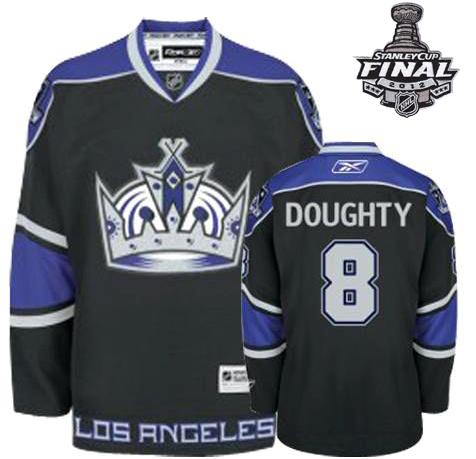 Cheap Los Angeles Kings #8 Drew Doughty Black Third With 2012 Stanley Cup Patch Jersey For Sale