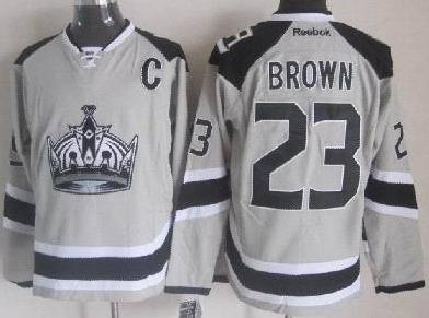 Cheap Los Angeles Kings 23 Dustin Brown Grey NHL Jerseys 2014 New Style For Sale