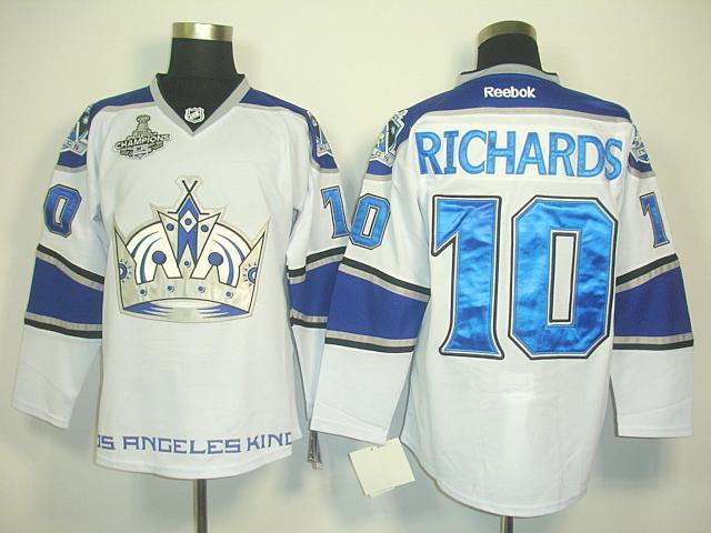 Cheap Los Angeles Kings #10 Mike Richards White NHL Jerseys Purple Number For Sale