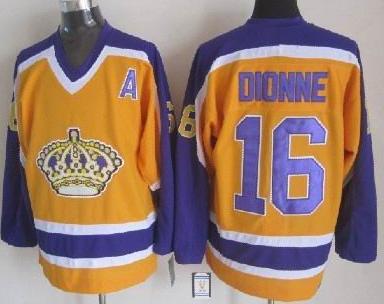 Los Angeles Kings #16 Marcel Dionne Yellow Throwback CCM Jersey
