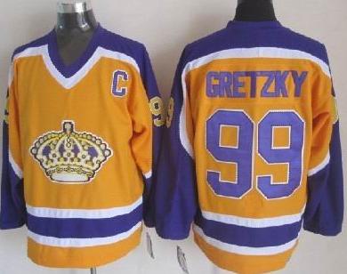 Los Angeles Kings 99 Wayne Gretzky Yellow Throwback CCM Jersey