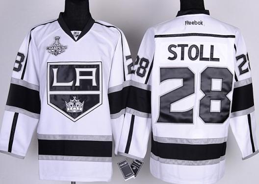 Cheap Los Angeles Kings 28# Stoll White 2012 Stanley Cup Finals Champions NHL Jerseys LA Style For Sale