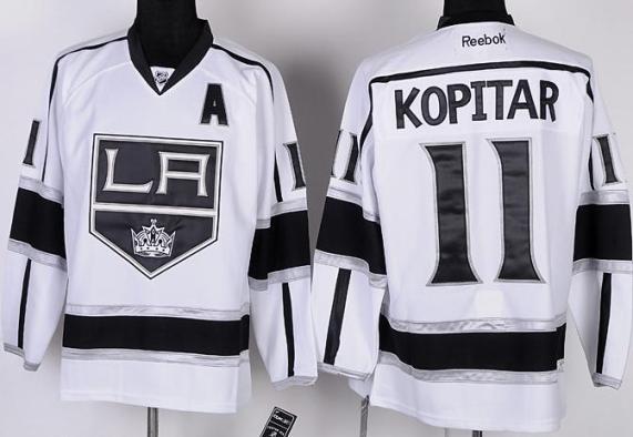 Cheap Los Angeles Kings 11# Anze Kopitar White NHL Jerseys LA Style For Sale