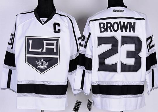 Cheap Los Angeles Kings 23# Brown White NHL Jerseys LA Style For Sale