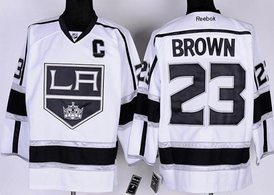 Los Angeles Kings 23# Brown White NHL Jerseys LA Style
