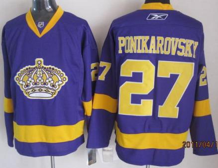Cheap Los Angeles Kings 27 PONIEAROVSKY Purple NHL Jerseys For Sale