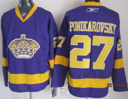 Los Angeles Kings 27 PONIEAROVSKY Purple NHL Jerseys