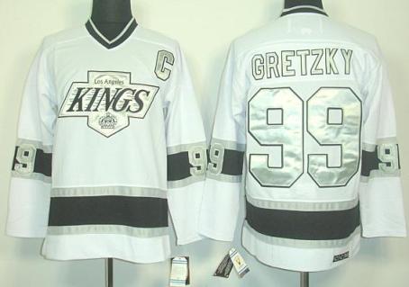 Los Angeles Kings 99 Wayne Gretzky White CCM Throwback NHL Jerseys