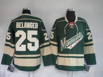Cheap Minnesota Wild 25 BELANGER green Jerseys For Sale