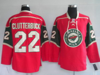 Cheap Minnesota Wild 22 CLTTERBUCK red Jerseys For Sale