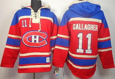 Cheap Montreal Canadiens 11 Brendan Gallagher Red Lace-Up NHL Jersey Hoodies For Sale