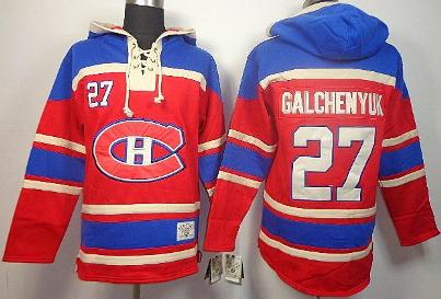 Montreal Canadiens 27 Alex Galchenyuk Red Lace-Up NHL Jersey Hoodies