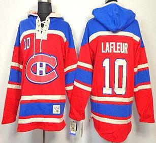 Cheap Montreal Canadiens 10 Guy Lafleur Red Lace-Up NHL Jersey Hoodies For Sale