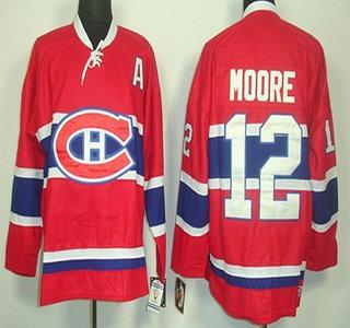 Montreal Canadiens 12 Dickie Moore Red Throwback CCM NHL Jersey