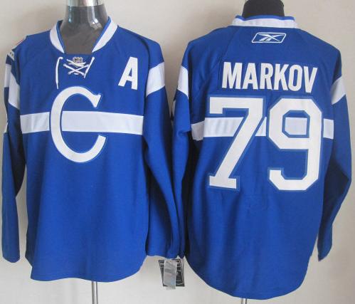 Montreal Canadiens 79 MARKOV Blue NHL Jerseys
