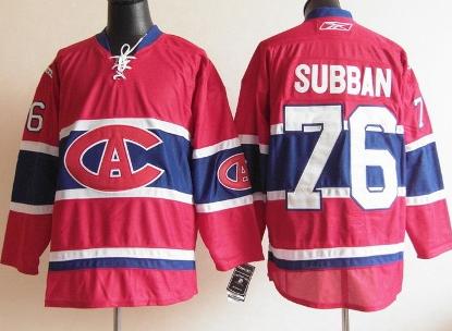 Montreal Canadiens 76 P.K.Subban Red NHL Jerseys CA Style